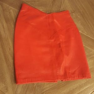 Red-Hot Leather Skirt! ❤
